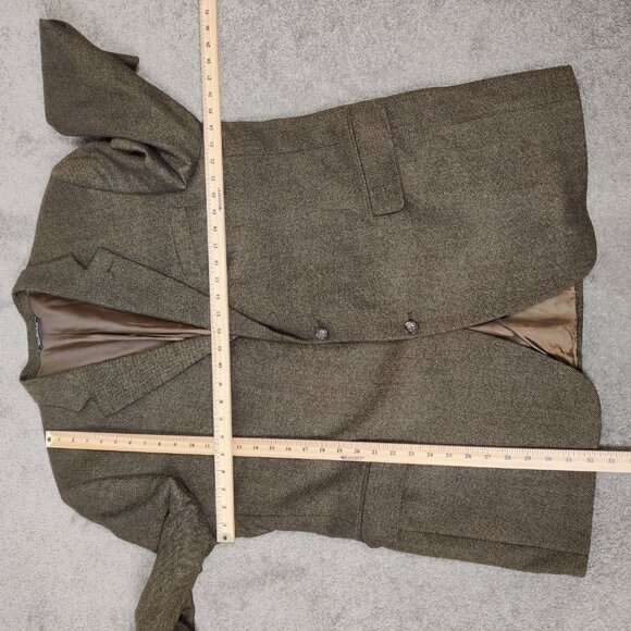 Lanza Collezione Men's Blazer Size 48L Brown Pin Check Plaid Business Casual - Picture 5 of 12